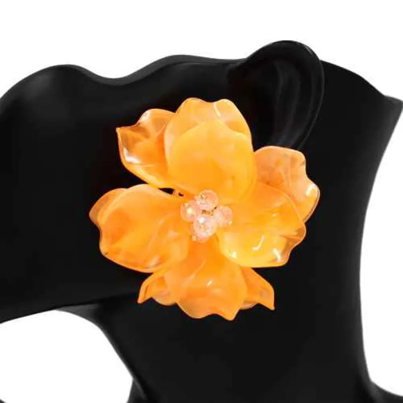 FASHION ORANGE COLOR EARRINGS (KE1119 OR) made by Oh My Jewelry