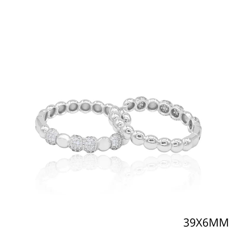 PAVE HOOP EARRINGS CLEAR CZ STONES ( 5294 RH ) made by Oh My Jewelry