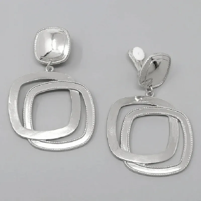 Silver Clip On Earrings ( 3089 S ) made by Oh My Jewelry