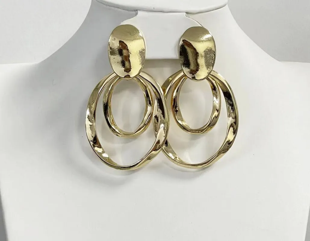 GOLD CLIP ON EARRINGS ( 3058 G ) made by Oh My Jewelry