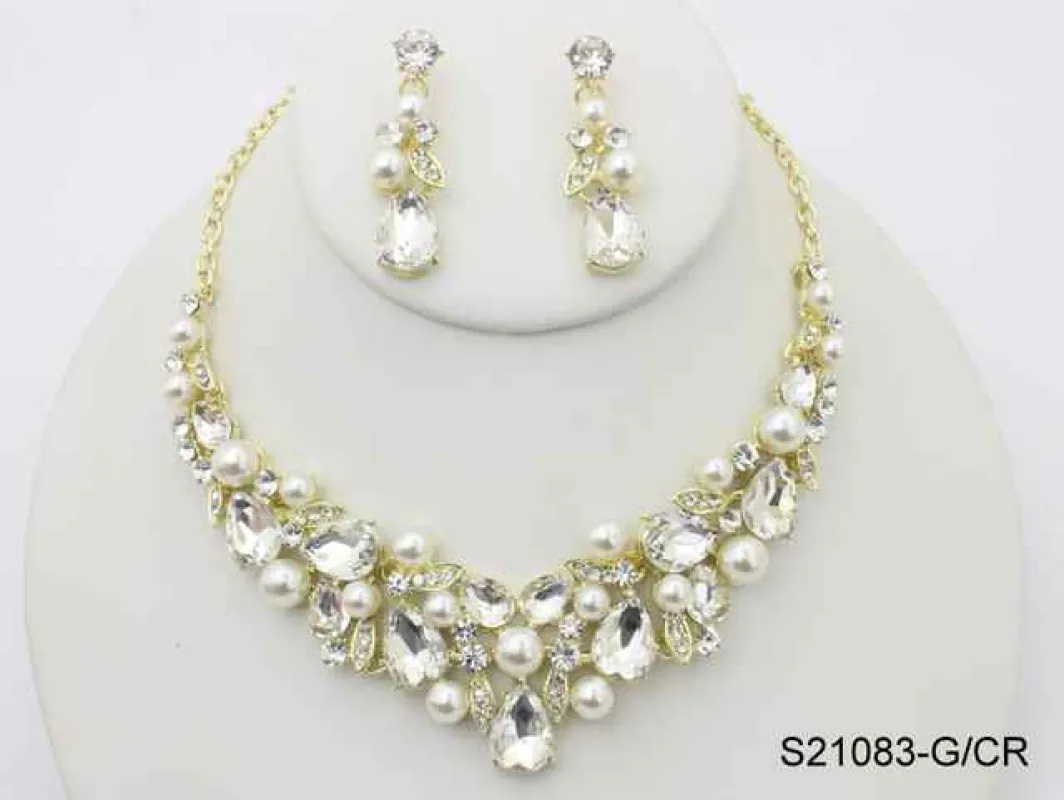 FASHION NECKLACE SET (S21083 CR) made by Oh My Jewelry
