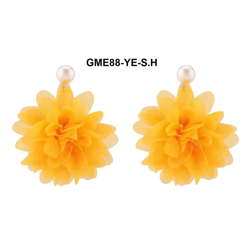 FASHION YELLOW FLOWER EARRINGS (GME88-YE) made by Oh My Jewelry