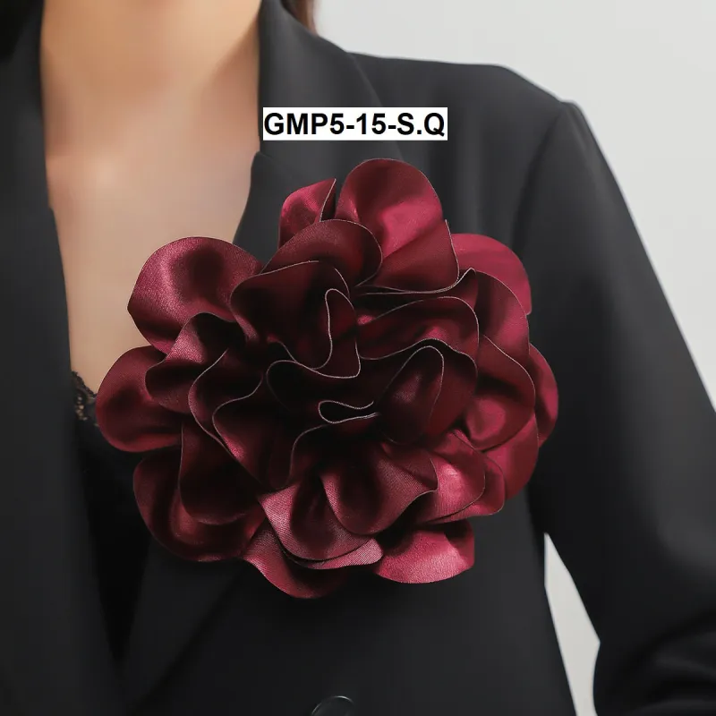 FASHION DARK RED FLOWER BROOCH (GMP5 15) made by Oh My Jewelry