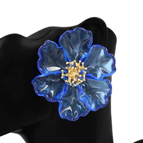 FLOWER EARRINGS ( KE1120 BL ) sold by Oh My Jewelry