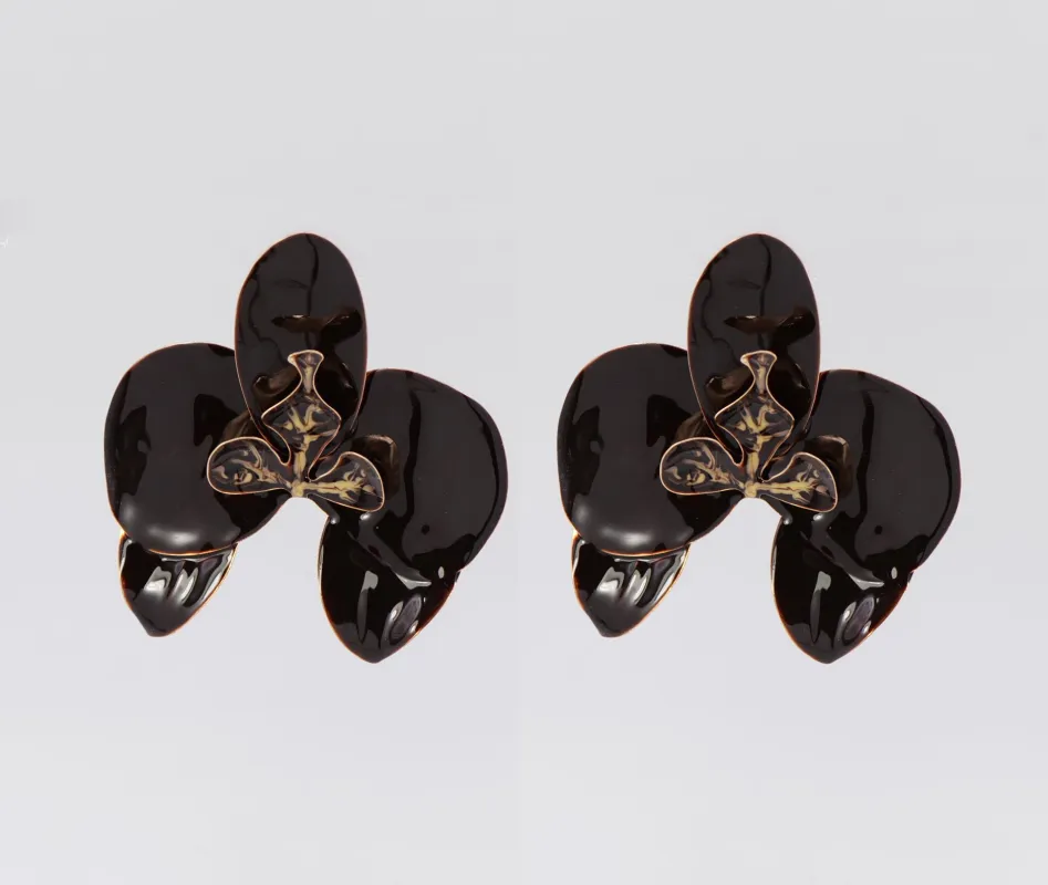 FASHION BIG FLOWER EARRINGS (25E7165 GLBRN) made by Fiesta
