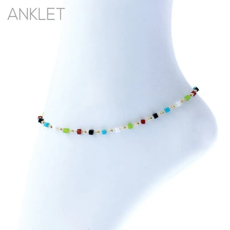 MULTICOLOR CRYSTAL ANKLET ( 83787 AMUG ) made by Rebecca Minkoff