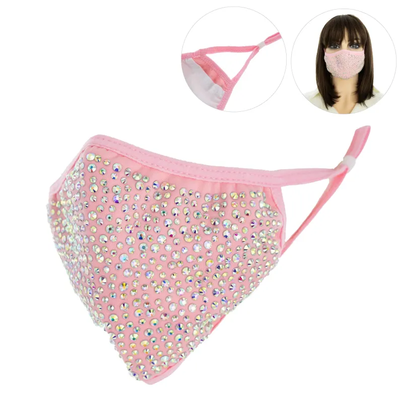 FASHION PINK MASK WITH STONES (11115 PKAB) made by Oh My Jewelry
