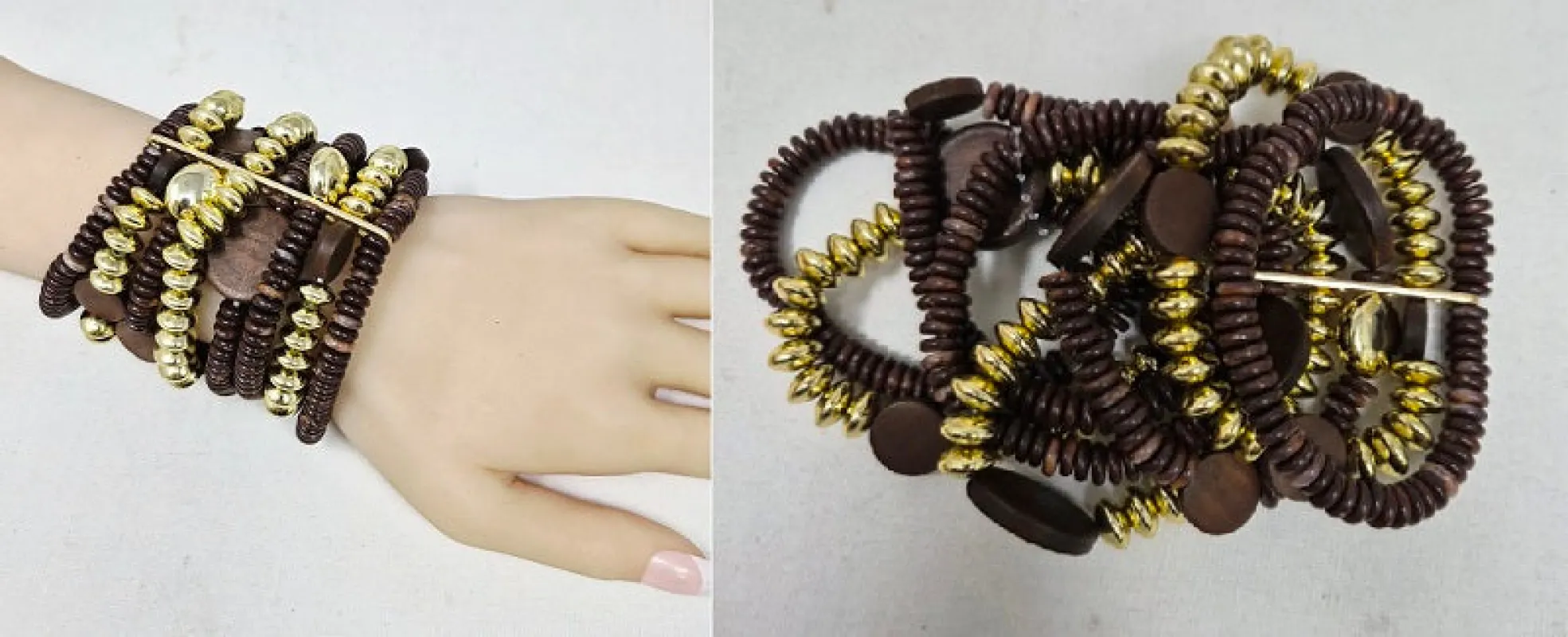 FASHION BRACELET GOLD/BLACK (JB10495 GBR) made by Oh My Jewelry