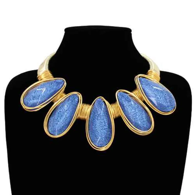 FASHION NECKLACE (KS2211 BL) made by Oh My Jewelry