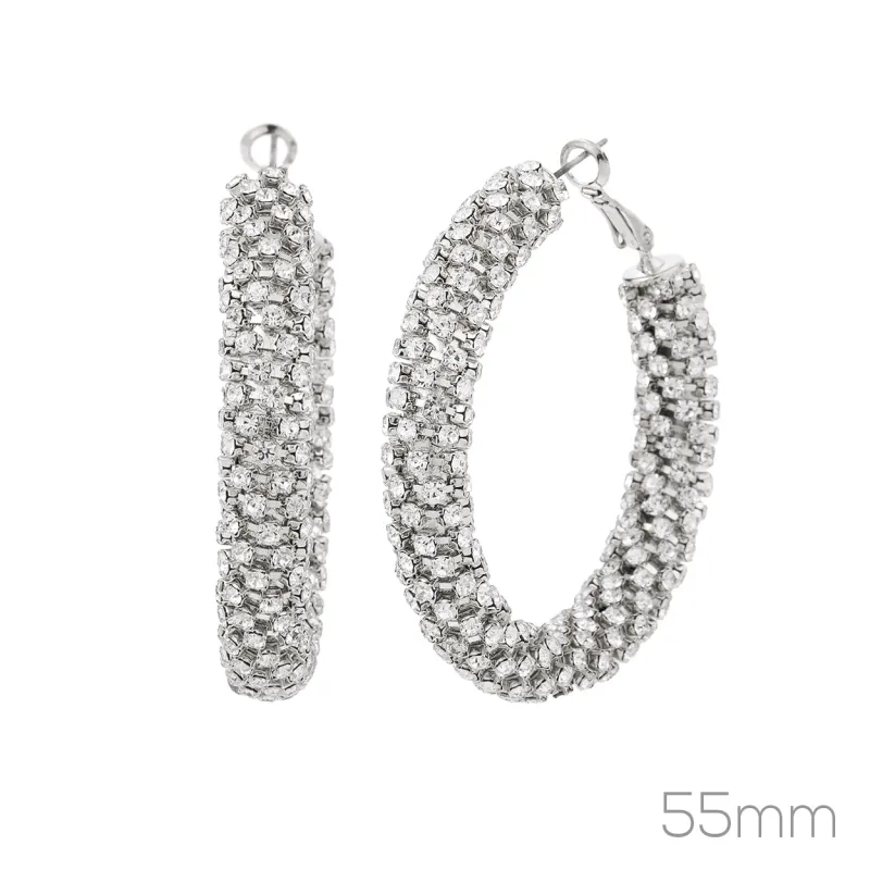 SILVER HOOP EARRINGS ( 28921 55CRS ) made by Rebecca Minkoff