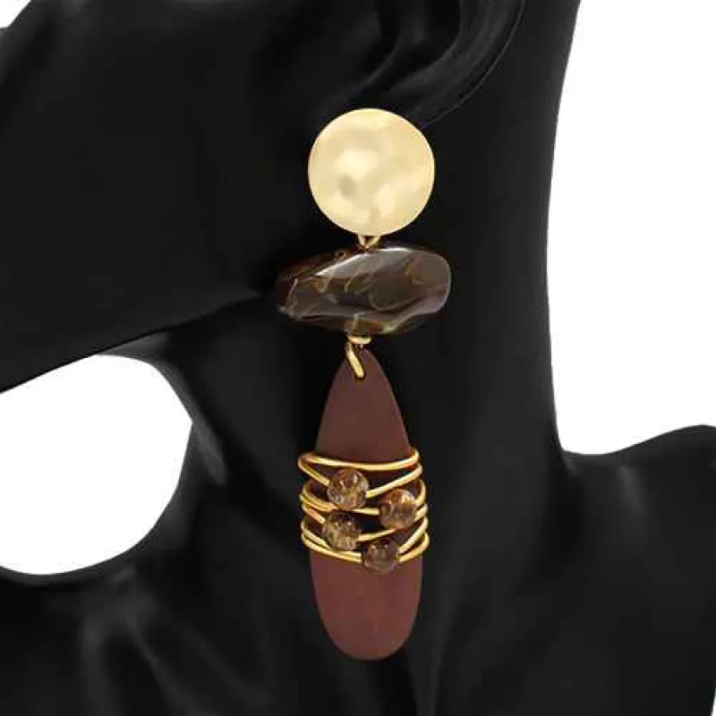 FASHION EARRINGS (KE1101 BR) made by Oh My Jewelry