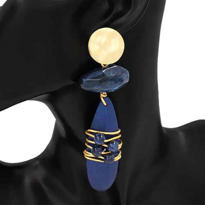 FASHION EARRINGS (KE1101 BL) made by Oh My Jewelry