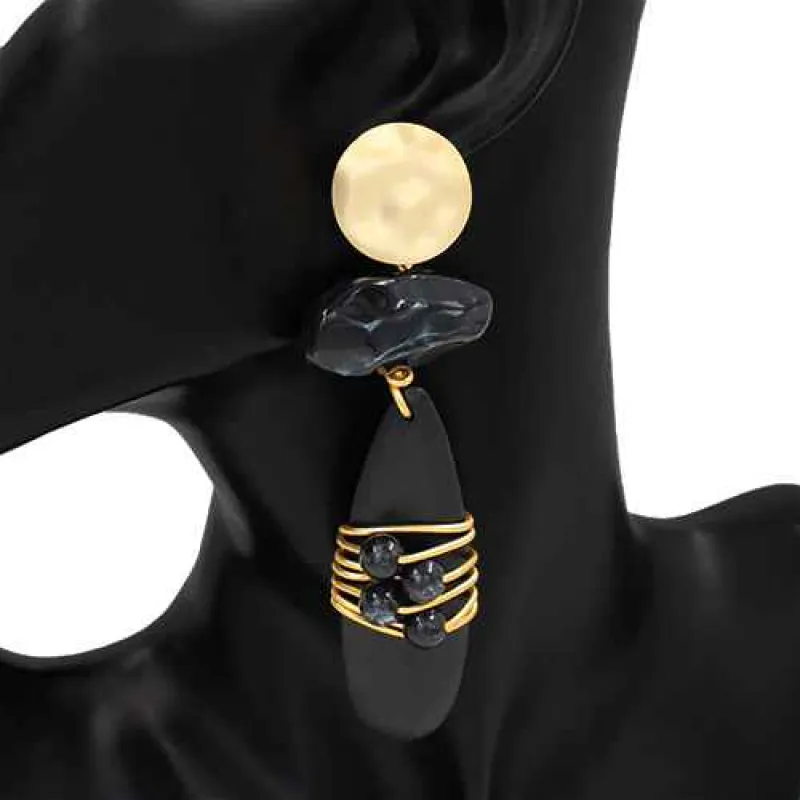 FASHION EARRINGS (KE1101 BK) made by Oh My Jewelry