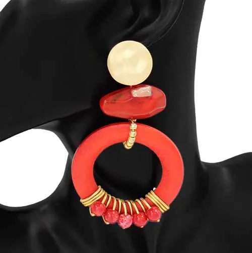 FASHION EARRINGS (KE1100 RED) sold by Oh My Jewelry