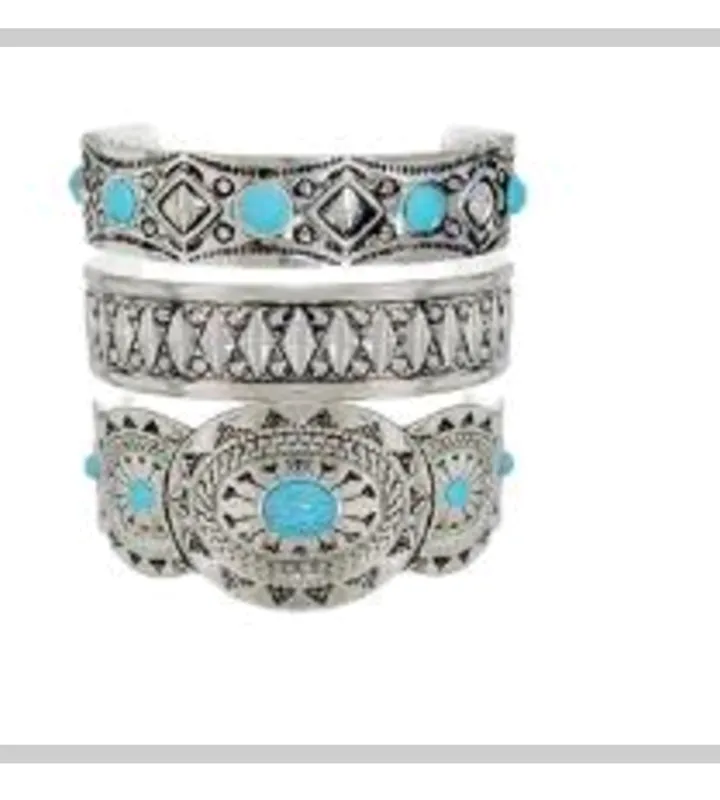 FASHION BRACELET WESTERN OPEN 3PC (84719TQ AS) made by Rebecca Minkoff