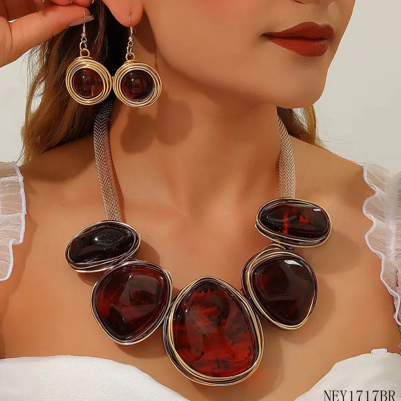 FASHION PEARL NECKLACE SET (NEY1717 BR) made by Oh My Jewelry
