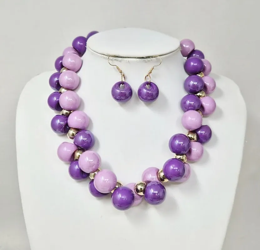 FASHION NECKLACE SET (JN20070 PU) made by Oh My Jewelry