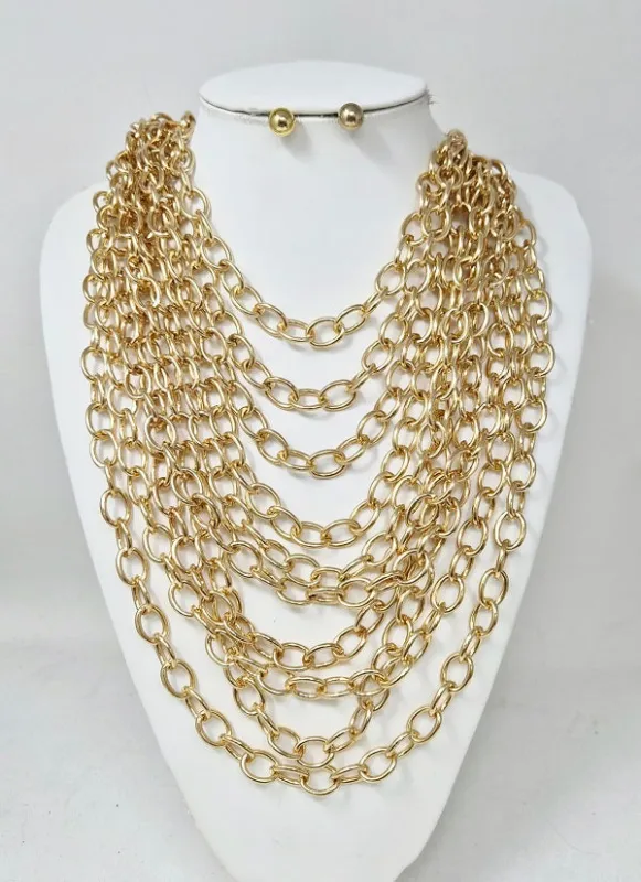 FASHION NECKLACE SET LAYER (JN11522 G) made by Oh My Jewelry