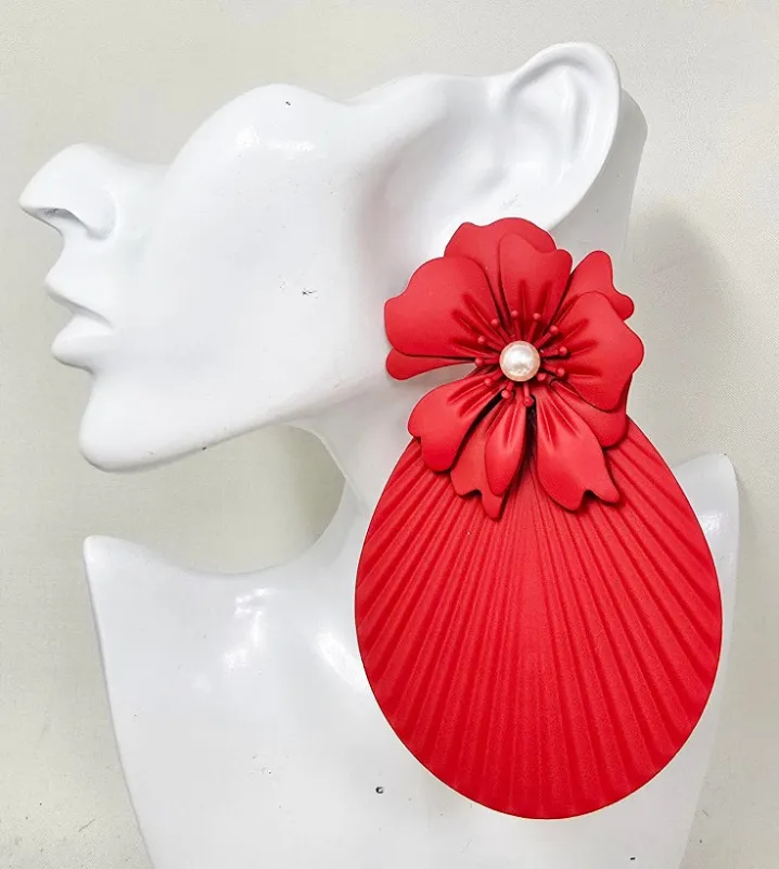 FASHION EARRINGS 4.5"  (JE10407 RD) made by Oh My Jewelry