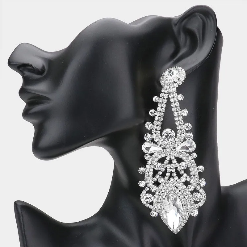 SILVER EARRINGS CLEAR STONES ( 2021 SCL ) CLIP ON made by Oh My Jewelry
