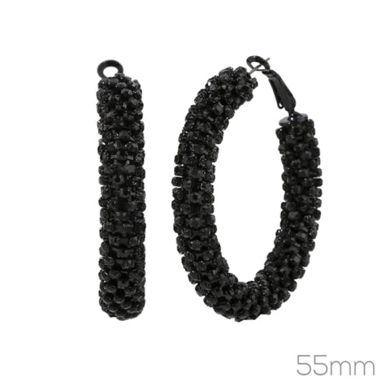 BLACK HOOP EARRINGS ( 28921 65JTJT ) made by Rebecca Minkoff