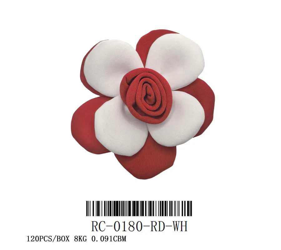 ELEGANT FLOWER BROOCH RED/WHITE (RC0180 RDWH) made by Oh My Jewelry