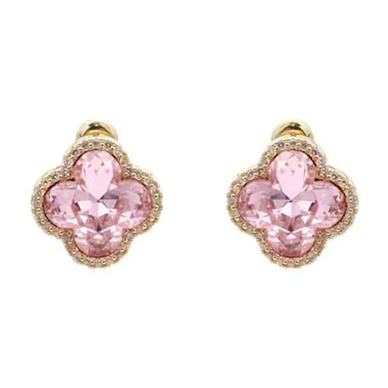 FASHION CLOVER EARRING (YE332 PK) made by Oh My Jewelry
