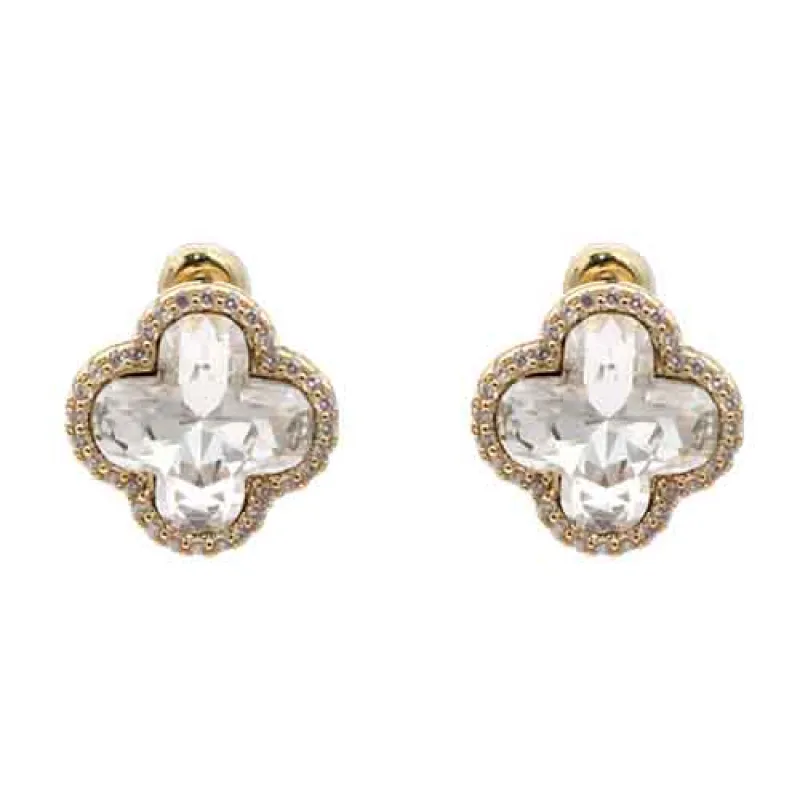 FASHION CLOVER EARRING (YE332 GD) made by Oh My Jewelry