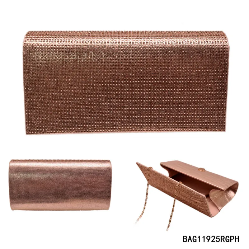 FASHION EVENING CLUTCH CLEAR STONE 7.75" X 1.75" X 4" (11925 RGPH) made by Oh My Jewelry