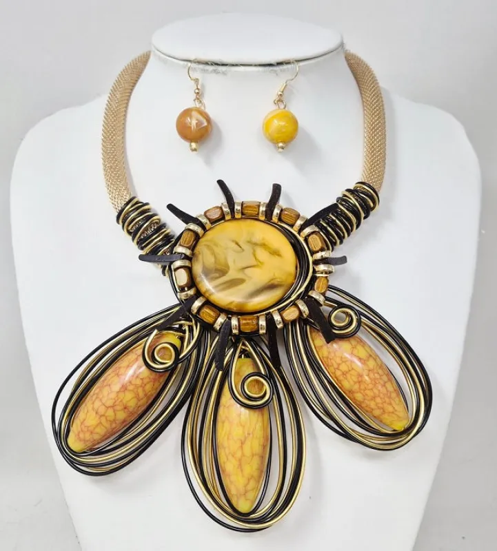 FASHION NECKLACE SET (JN11508 GYE) made by Oh My Jewelry