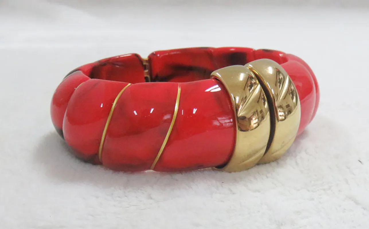 FASHION GOLD RED BANGLE (BG998 RD) made by Oh My Jewelry