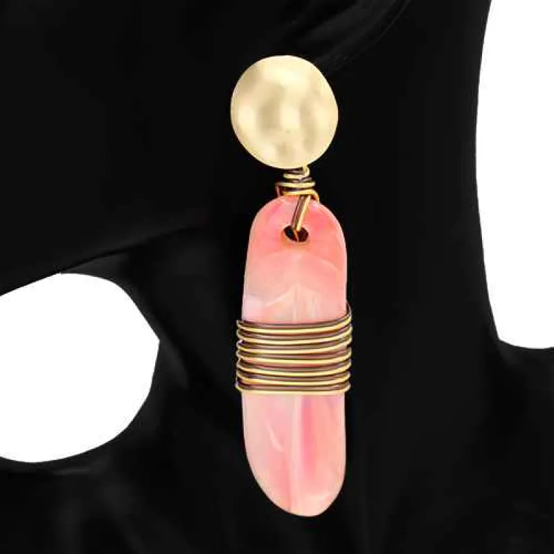 FASHION EARRINGS (KE1233 GDPK) made by Oh My Jewelry