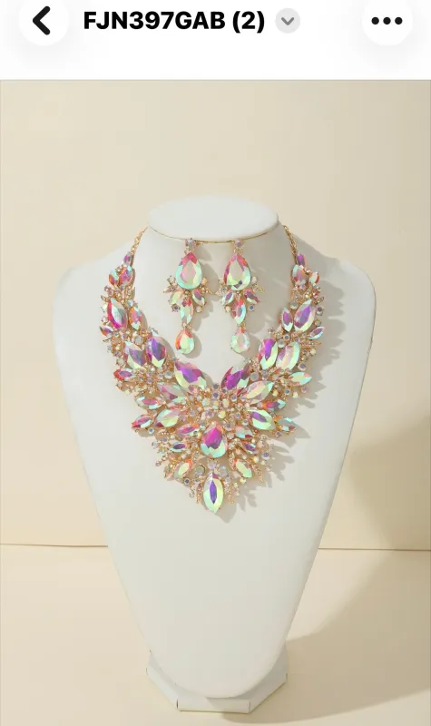 FASHION NECKLACE SET (FJN397 GAB) made by Oh My Jewelry