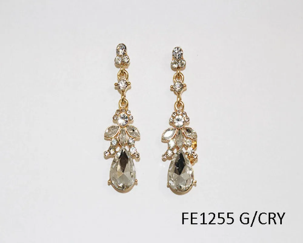 FASHION CRYSTAL EARRINGS (FE1255 GCRY) made by Oh My Jewelry