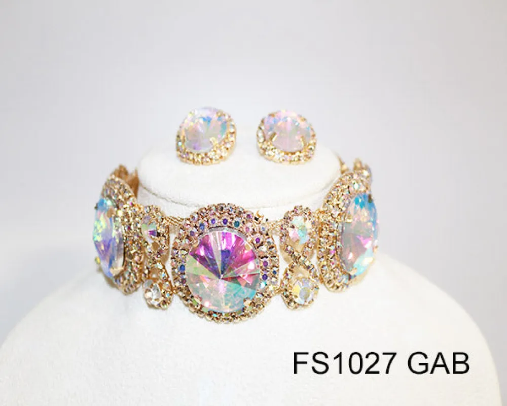 FASHION RHINESTONE NECKLACE (FS1027 GAB) made by Oh My Jewelry