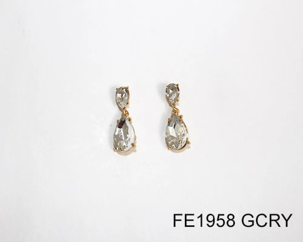 FASHION CRYSTAL EARRINGS (FE1958 GCRY) made by Oh My Jewelry