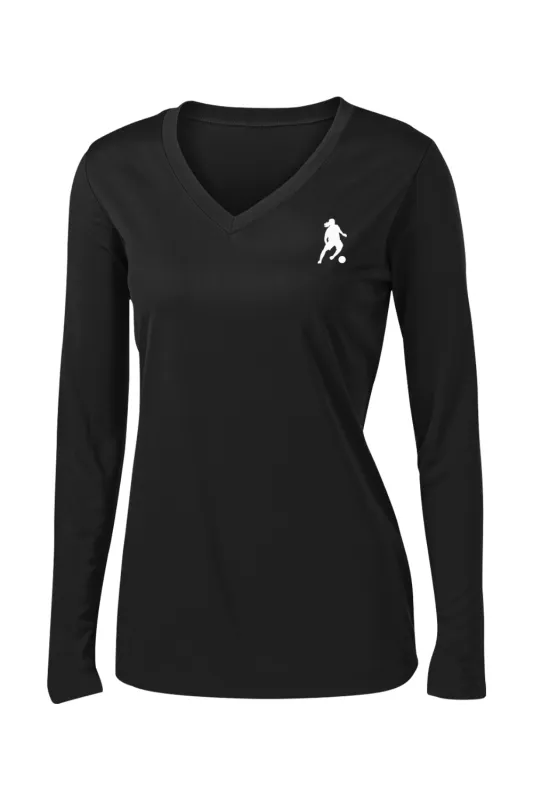 Ronaldinho Team Womens Long Sleeve V-Neck Tee sold by DRYWORLD