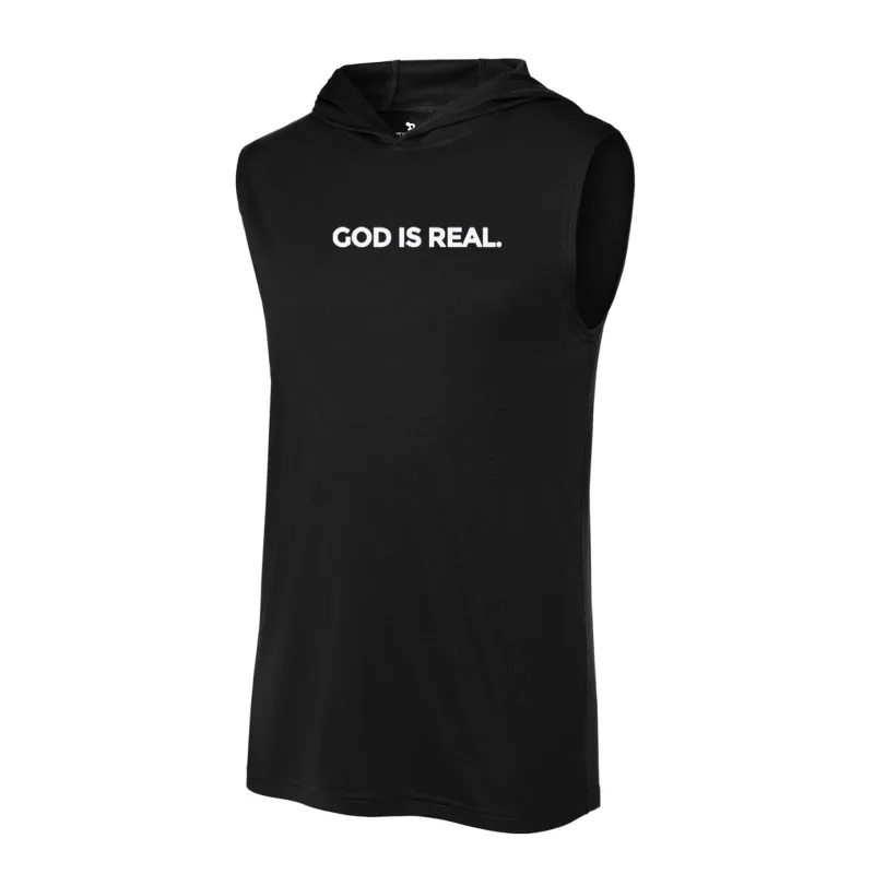 TJ53 God Is Real Sleeveless Hoodie made by DRYWORLD