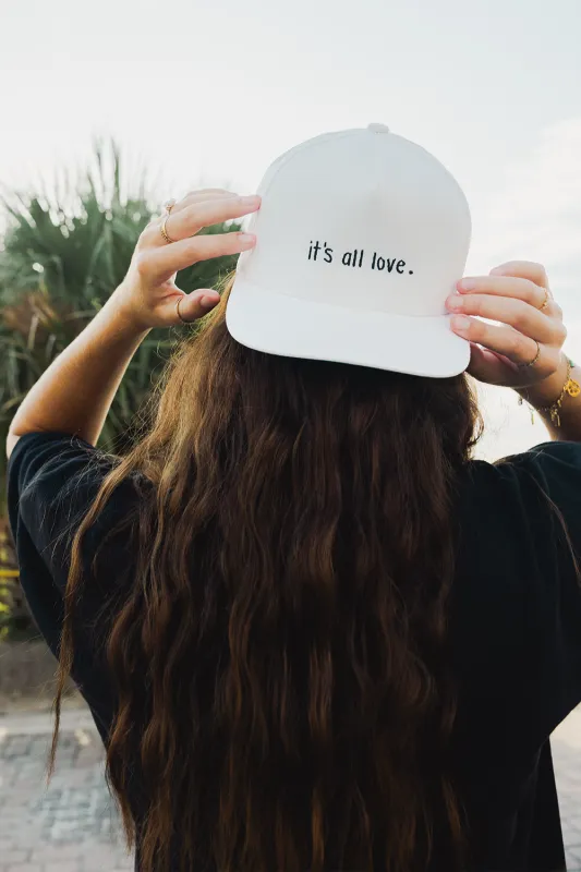 It's All Love Five-Panel Cotton Twill Snapback Cap made by DRYWORLD