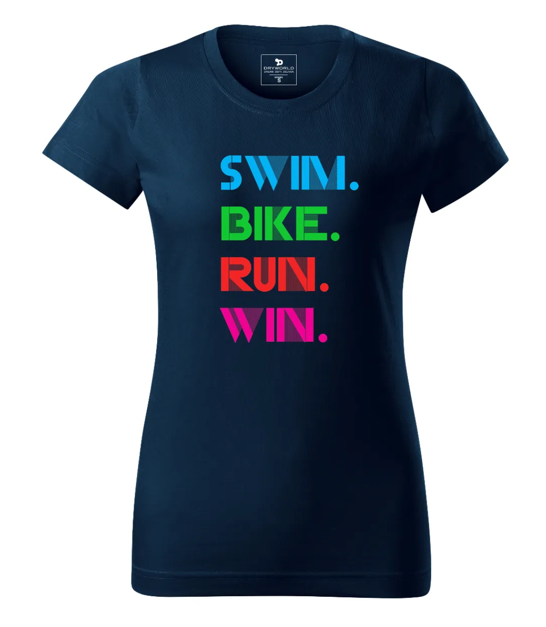 Swim Bike Run Win Tee - Women's sold by DRYWORLD