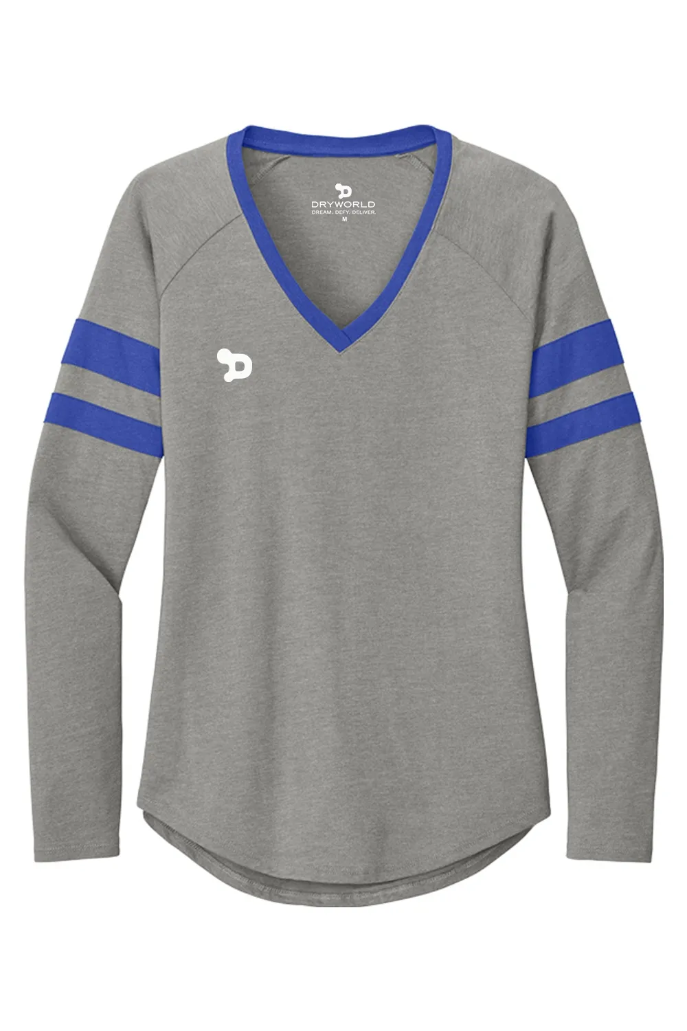 Gridiron Women Halftime Stripe Long Sleeve V-Neck Tee sold by DRYWORLD product image thumbnail 5