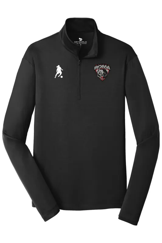 Roma FC Mens 1/4-Zip Pullover made by DRYWORLD