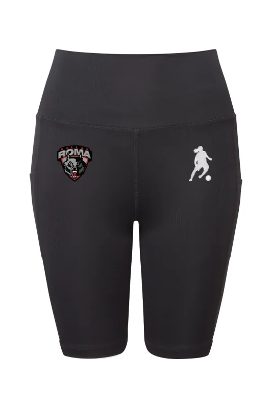 Roma FC Women's Performance Compression Shorts made by DRYWORLD
