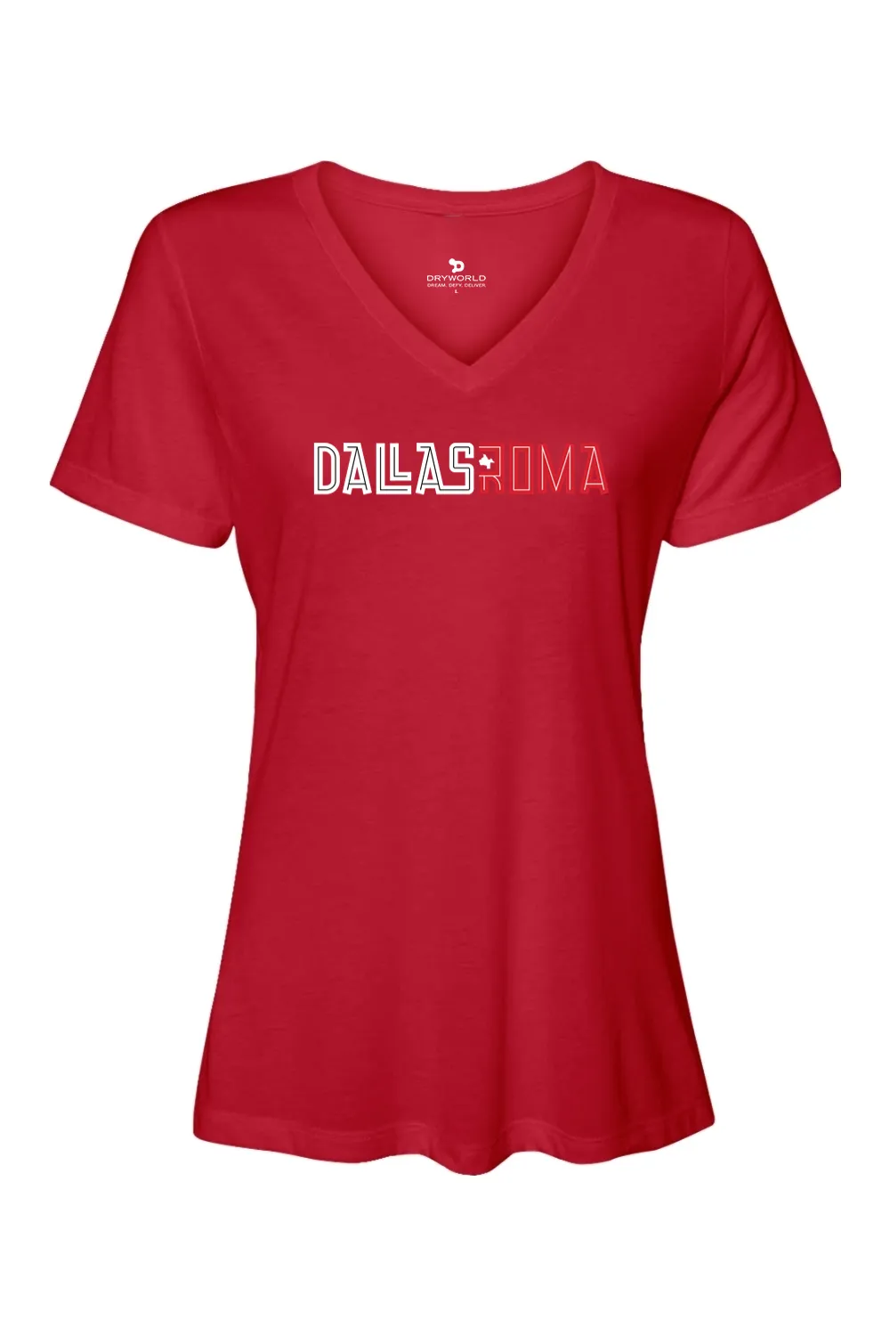 Roma FC Women’s Relaxed Jersey Short Sleeve V-Neck T-Shirt sold by DRYWORLD product image thumbnail 5