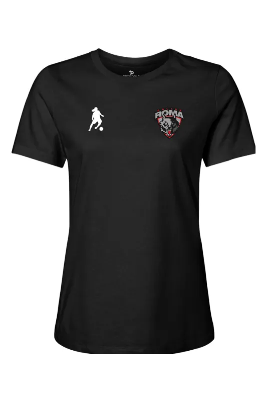 Roma FC Women’s Relaxed Jersey Short Sleeve Tee made by DRYWORLD