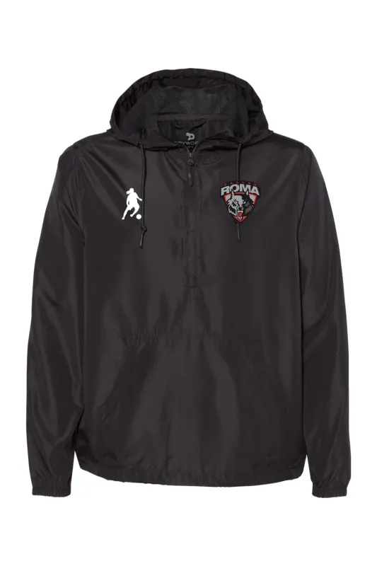 Roma FC Unisex Lightweight Quarter-Zip Windbreaker Pullover Jacket made by DRYWORLD