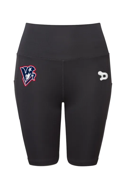 Beckman Patriots Women's Performance Compression Shorts made by DRYWORLD