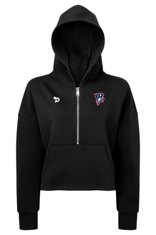 Beckman Patriots Ladies' Alice Half-Zip Hooded Sweatshirt made by DRYWORLD