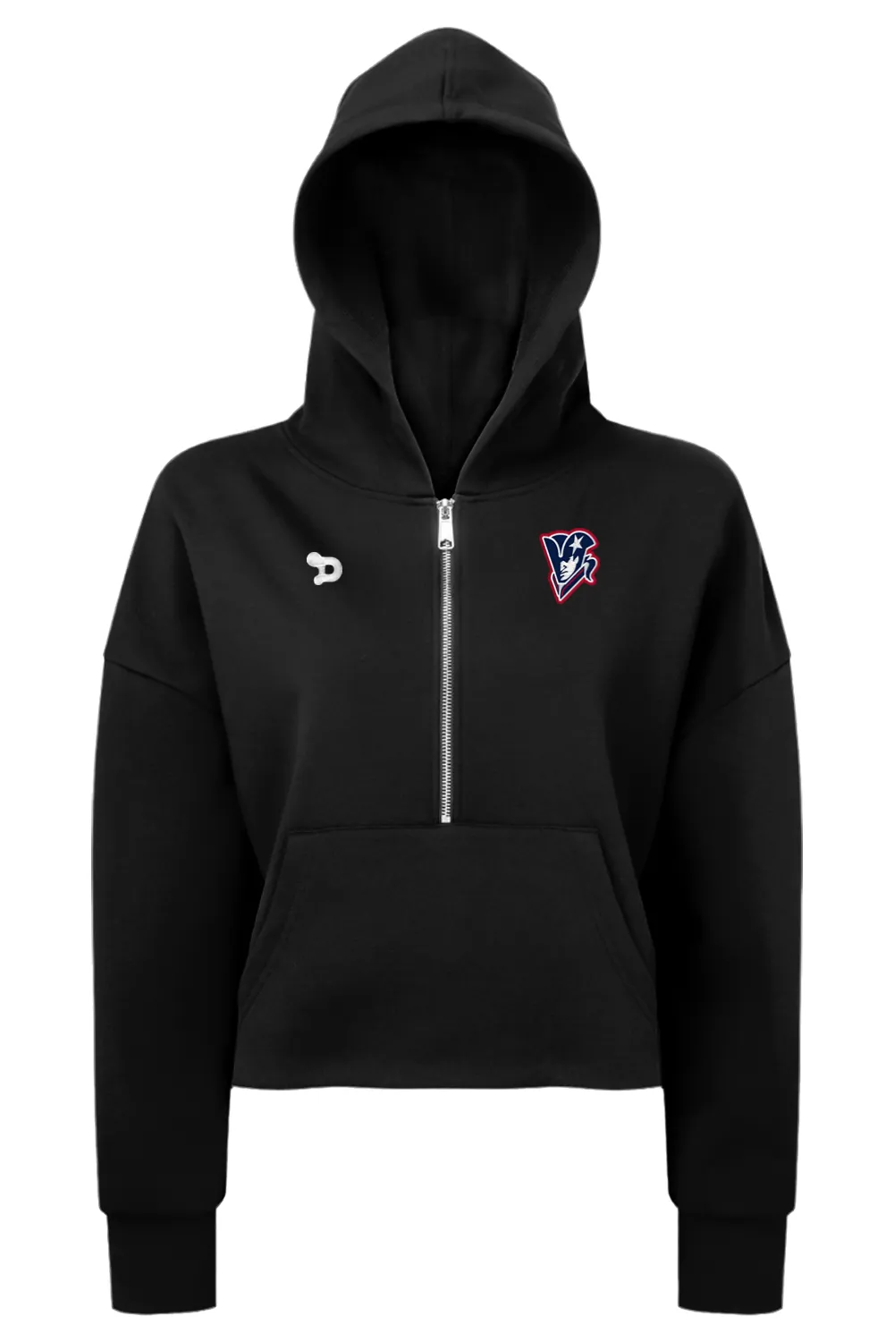 Beckman Patriots Ladies' Alice Half-Zip Hooded Sweatshirt sold by DRYWORLD