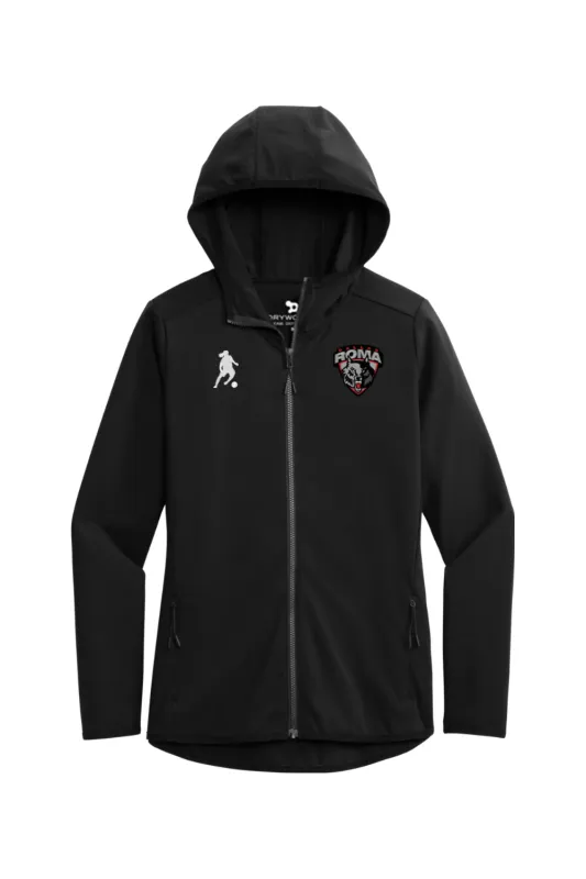 Roma FC Ladies Hooded Full-Zip made by DRYWORLD